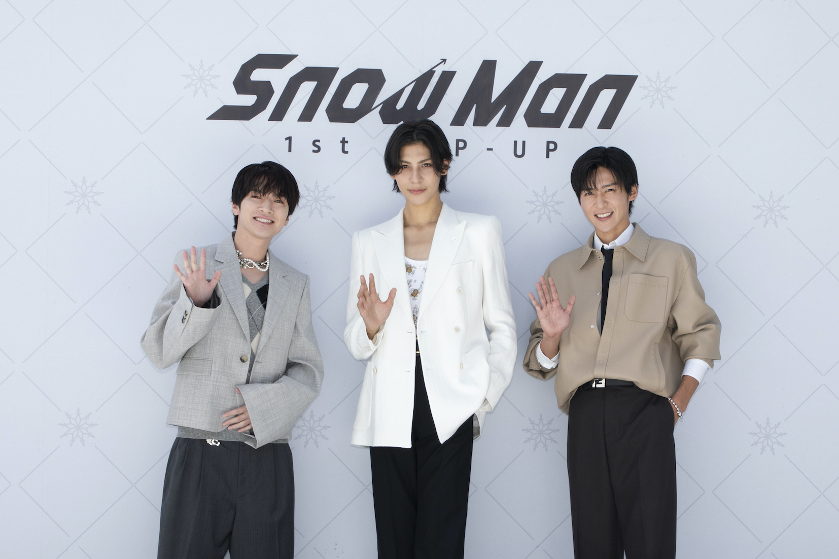 日本男團Snow Man深澤辰哉（左起）、Raul、目黑蓮。（圖／大鴻藝術 BIG ART提供）