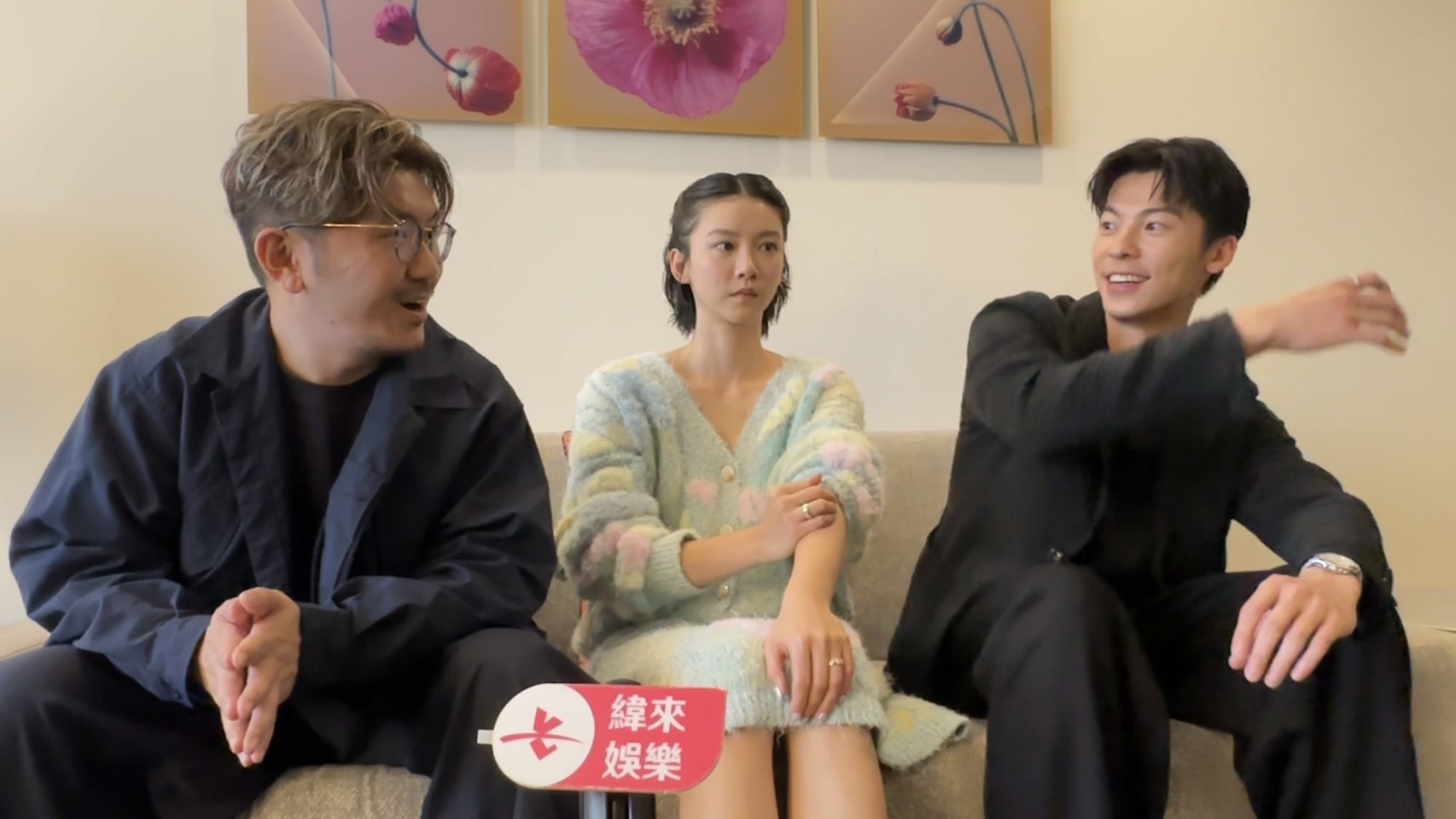 許光漢（右）突然表演自己被嚇到的那一幕。（圖／記者蔡依庭攝）