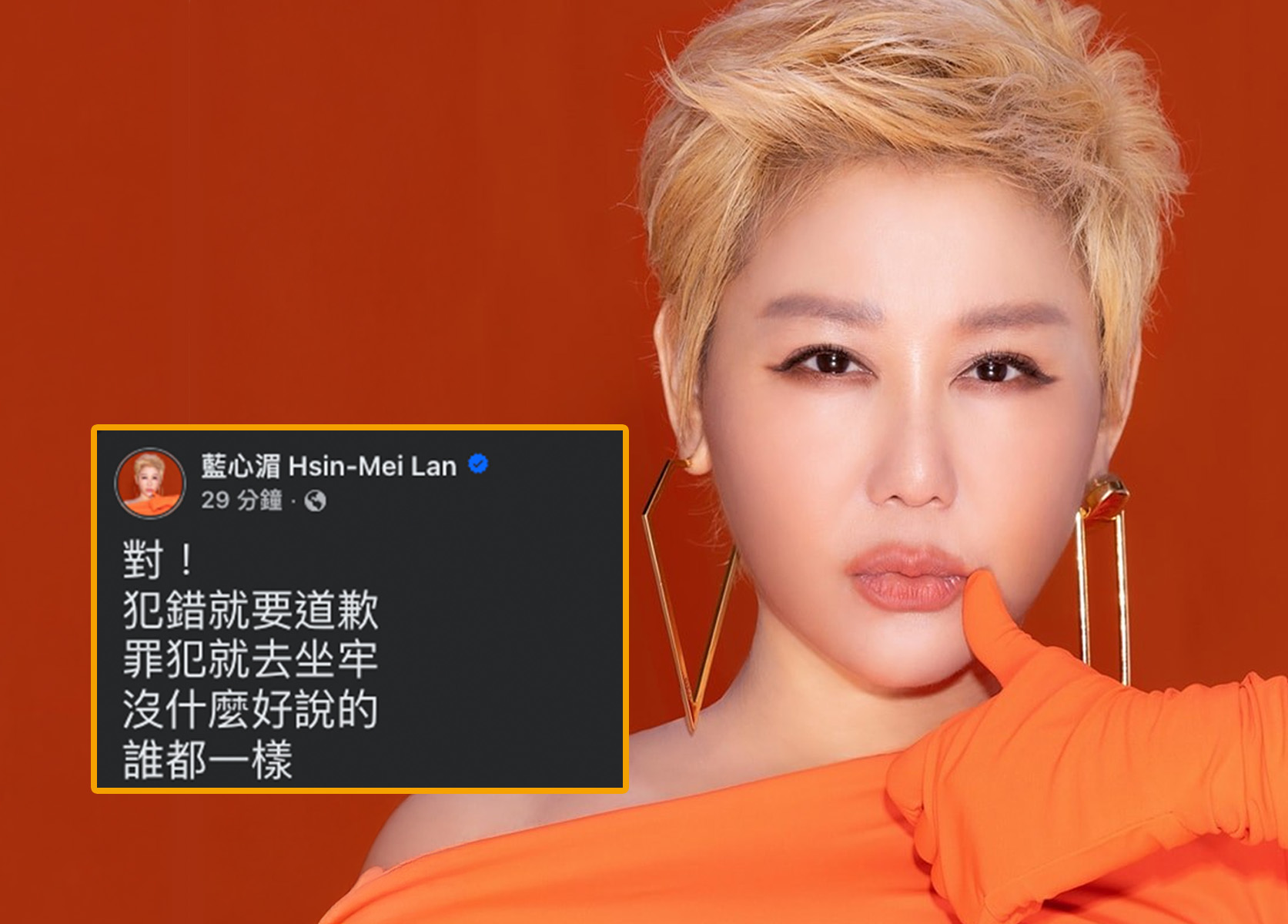 演藝圈大姐大說話了！藍心湄挺江祖平嗆龔益霆：罪犯就去坐牢