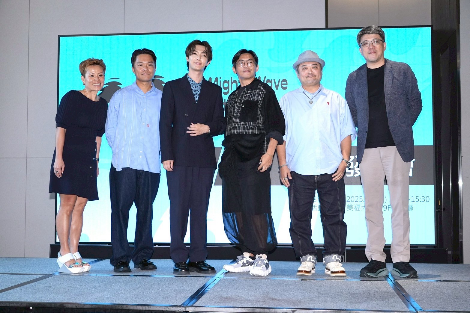 陳安怡（左起）、稅成鐸、炎亞綸、導演姜瑞智、製作人徐志怡出席記者會。（圖／記者許方正攝）