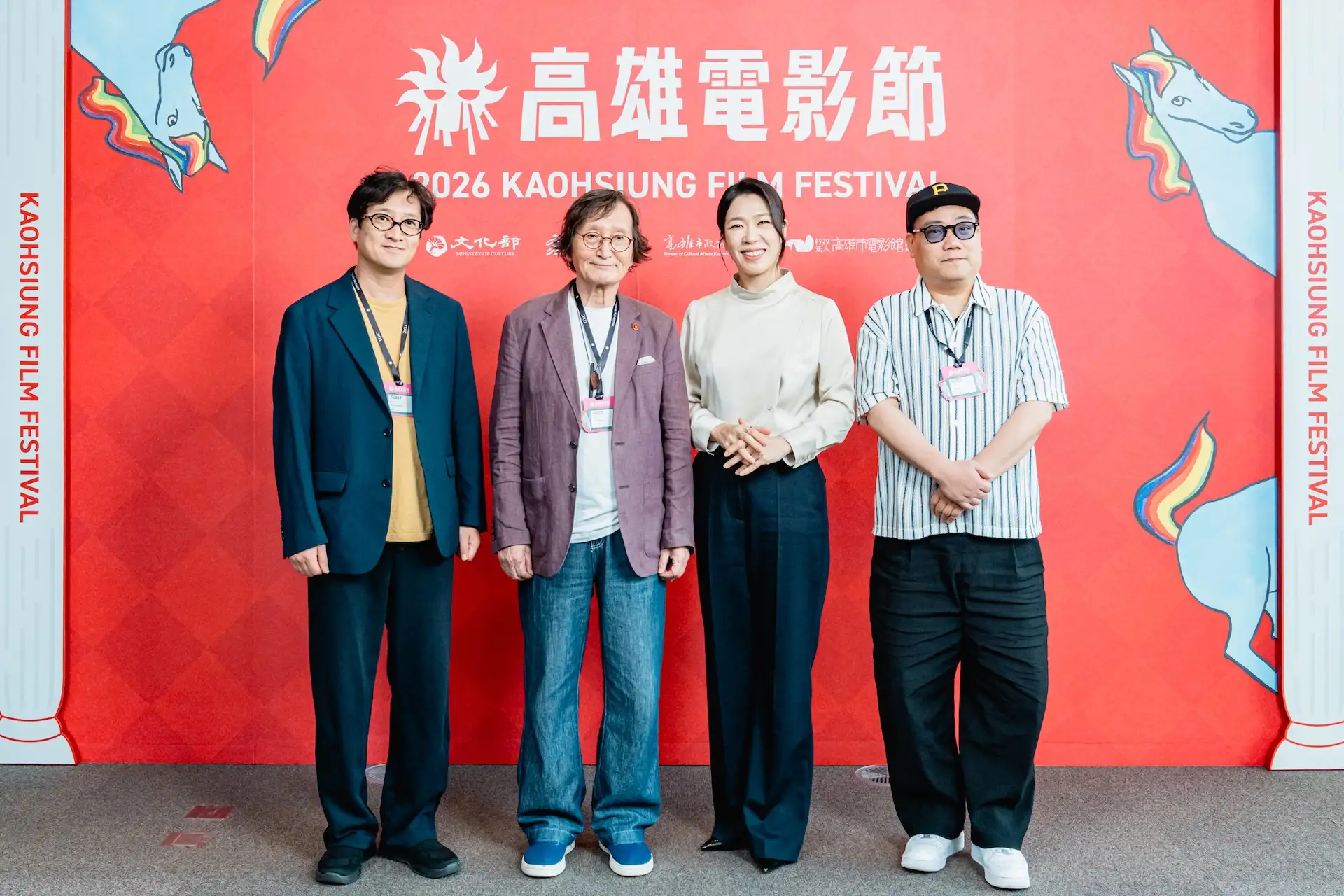 《我的名字是…》監製鄭相敏、導演鄭智泳、演員廉惠蘭、配樂家申旻。(圖/高雄電影節提供)