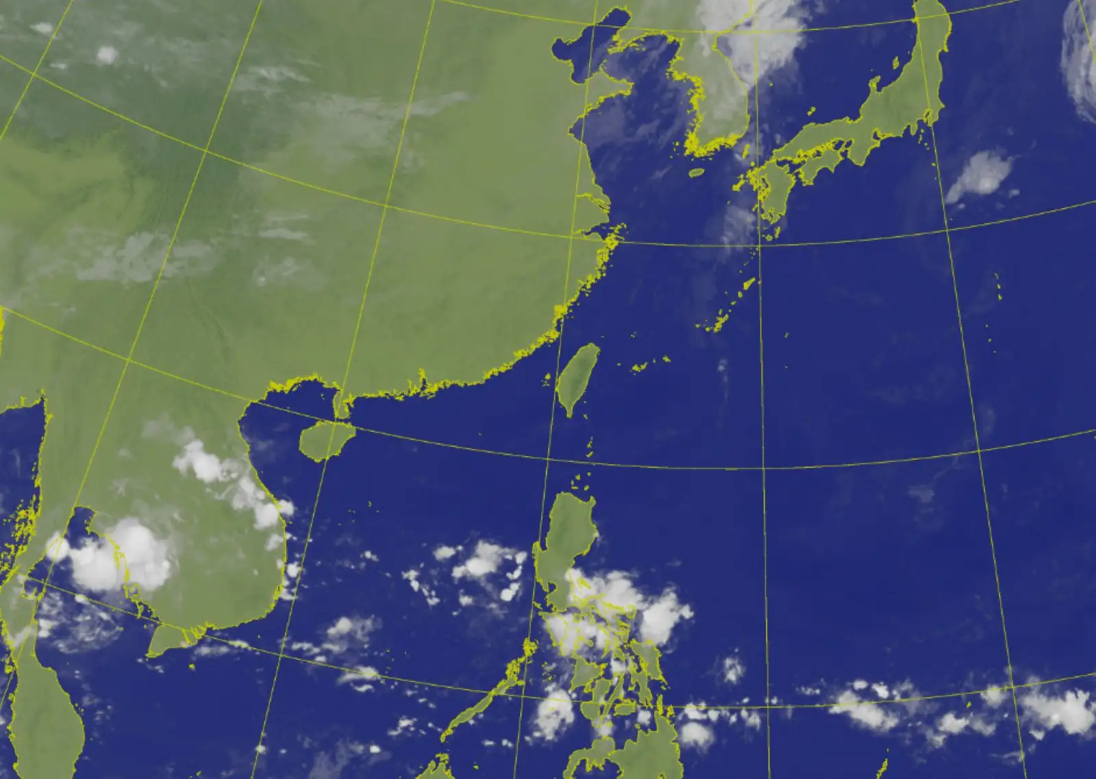 今天環境偏乾,明天水氣略增。(圖/中央氣象署)