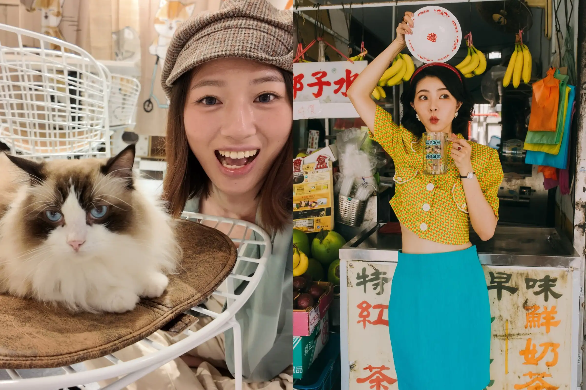 貪吃鬼涵涵被炎上,網友想到同類型的美食YouTuber陪沈團,態度卻完全不同。(圖/翻攝自貪吃鬼涵涵IG、陪沈團IG)