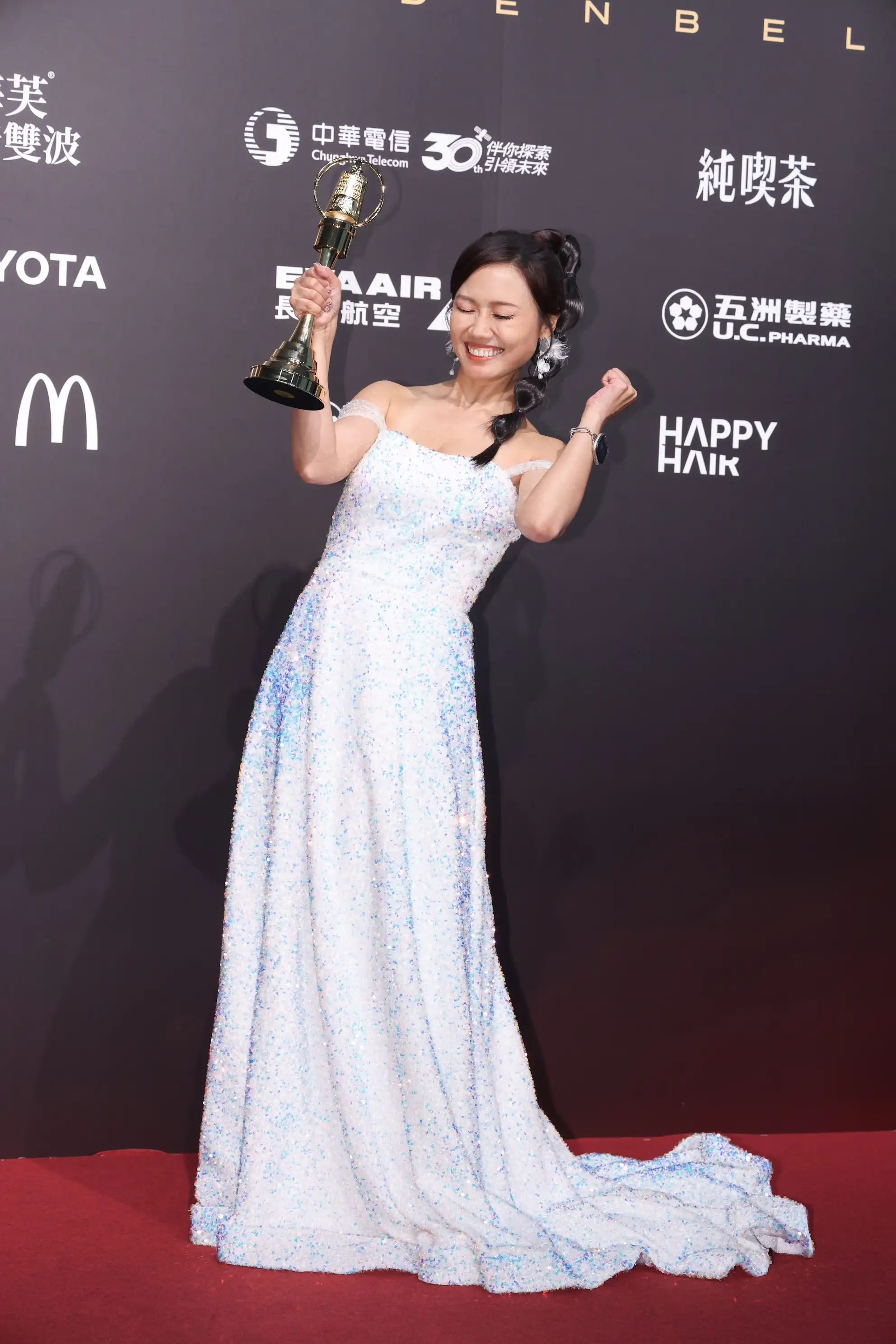 如今辛苦付出終於獲得評審肯定, 屠潔感性表示這座主持人獎對她而言是極大的鼓勵。(圖/記者陳明中攝)