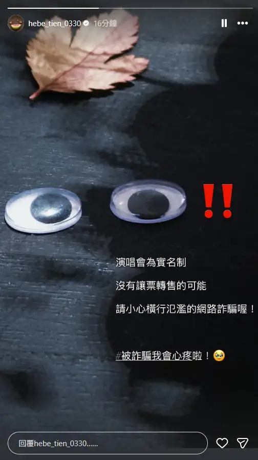 田馥甄提醒粉絲小心詐騙。（圖／翻攝自田馥甄IG）