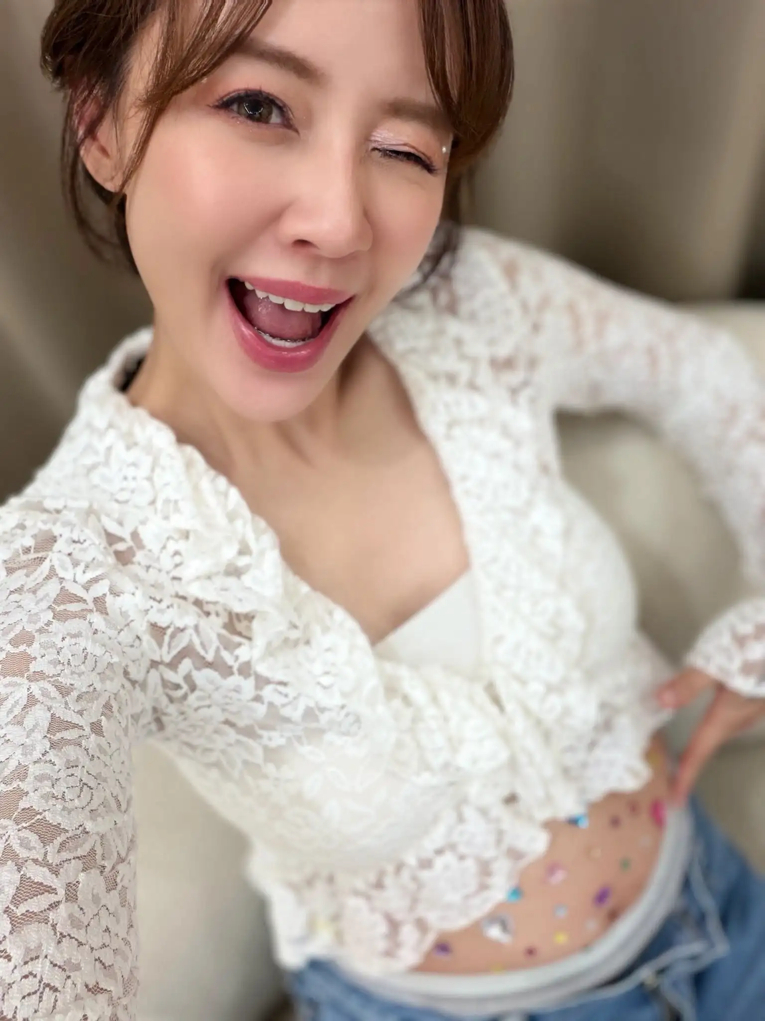 賴薇如沒想到這次竟在無預警狀況下自然受孕。(圖/翻攝自賴薇如臉書)