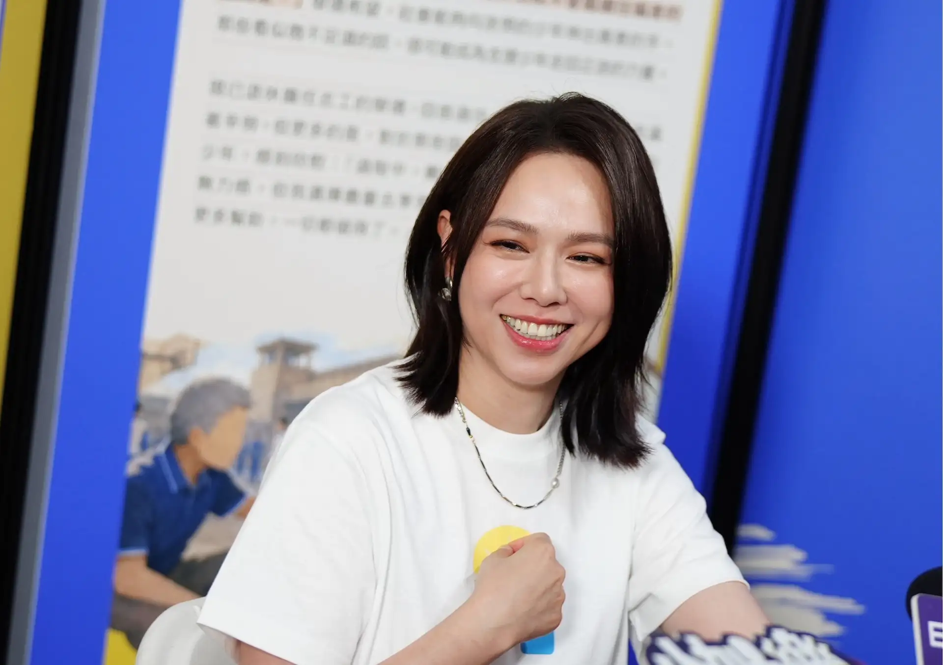 夏于喬開心外出工作。(圖/記者陳明中攝)