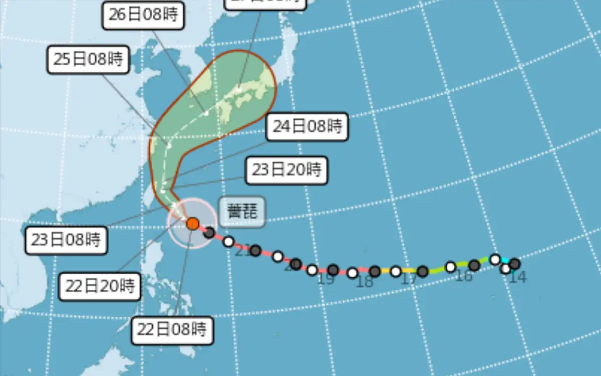 薔琵強颱今午發陸警。(圖/氣象署官網)