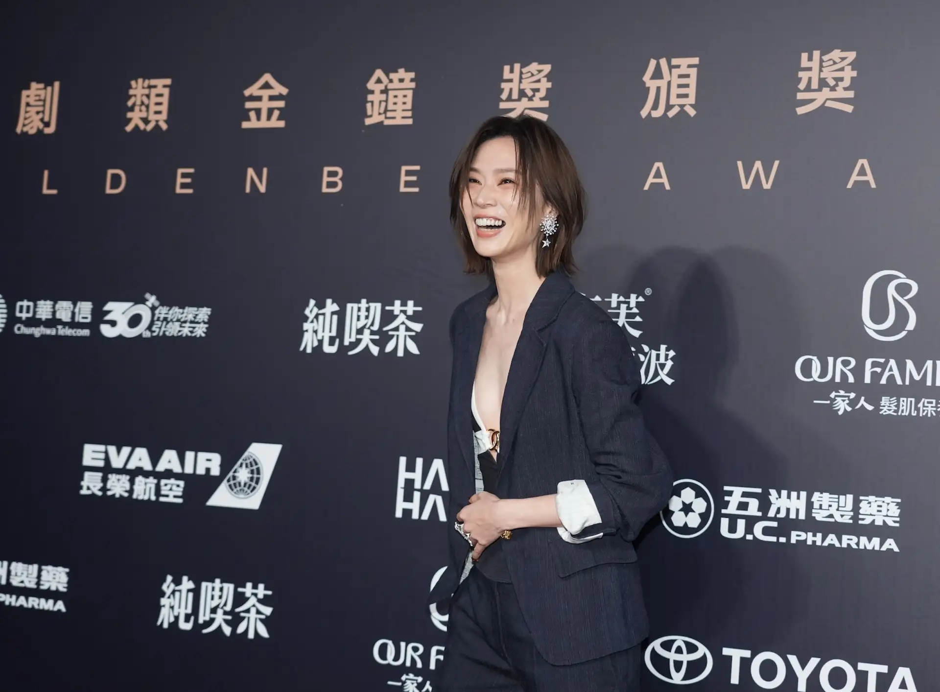 謝盈萱罕見露事業線。（圖／記者陳明中攝）
