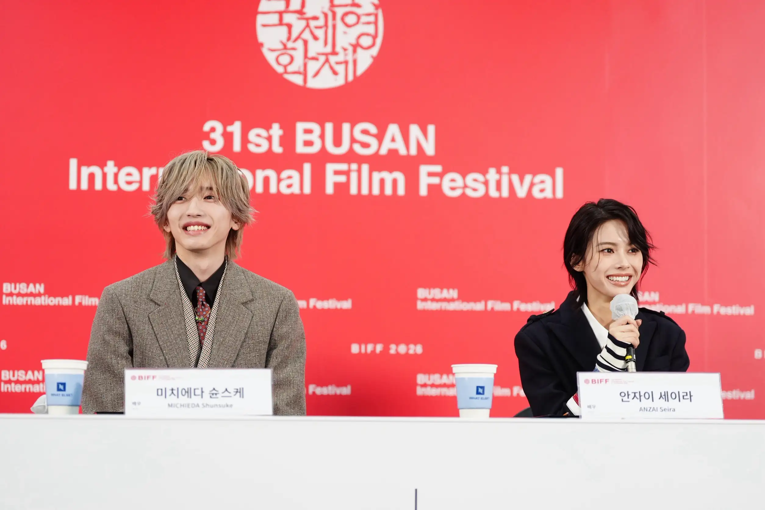道枝駿佑、安齊星來拍《皎潔深宵之月》培養出好默契。（圖／記者陳明中攝）