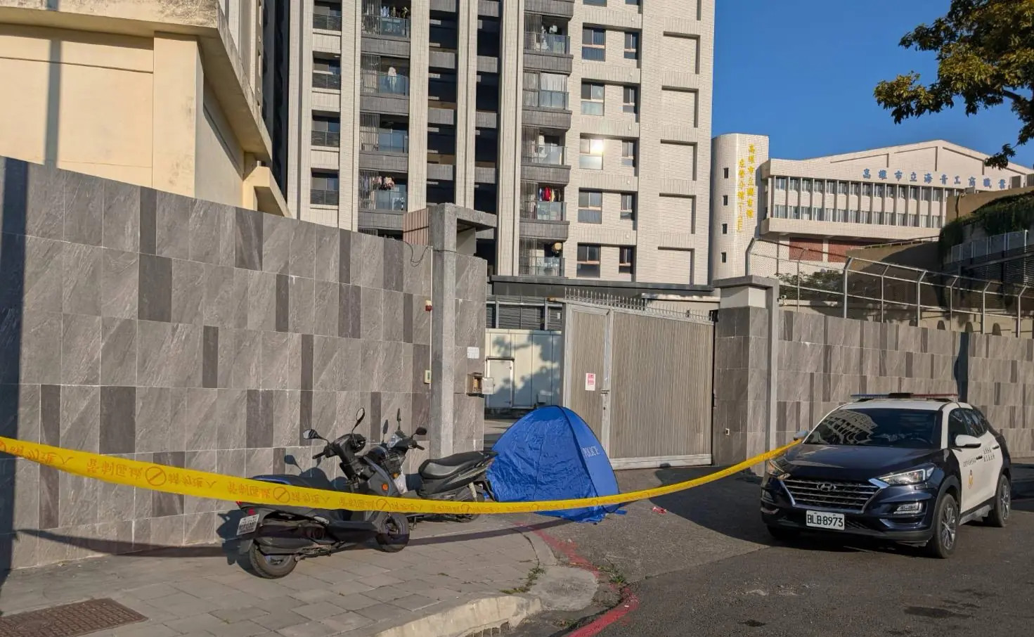 高雄左營台電二次變電所發生死亡意外。（圖／高雄市警察局左營分局提供）
