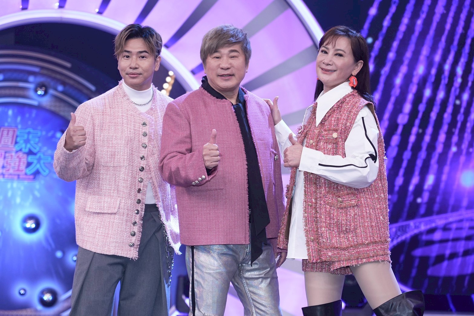 歐漢聲（左起）、胡瓜、陳亞蘭為了節目很努力。（圖／記者陳明中攝）