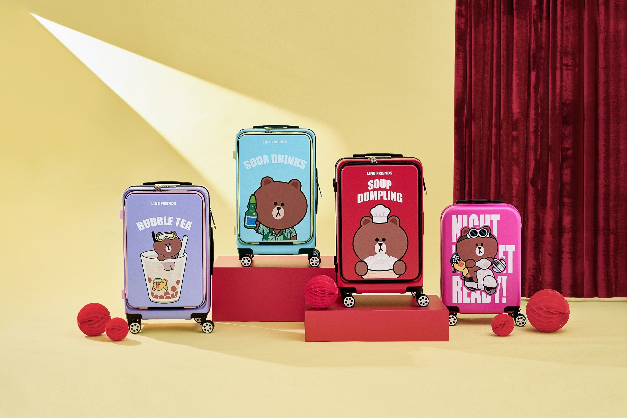 只要購買養氣人蔘或養氣人蔘無添加糖配方94入或76入，就能帶走LINE FRIENDS在地特色前開式行李箱或登機箱。（圖／桂格提供）