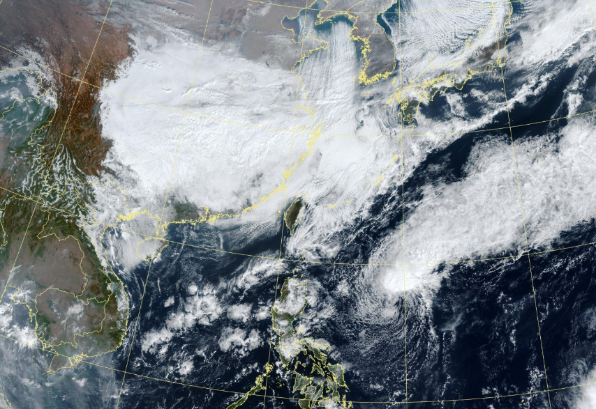 強烈大陸冷氣團南下，中部以北及宜蘭天氣轉冷。（圖／中央氣象署）