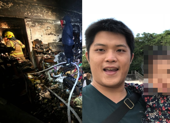 基隆「台北生活家」發生火災，仁愛分隊小隊長詹能傑不幸殉職。（圖／翻攝畫面、基隆市消防局-角落消火伴臉書）