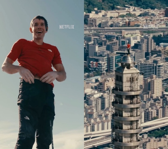 艾力克斯霍諾德挑戰攀登台北101。（圖／翻攝自Netflix IG）