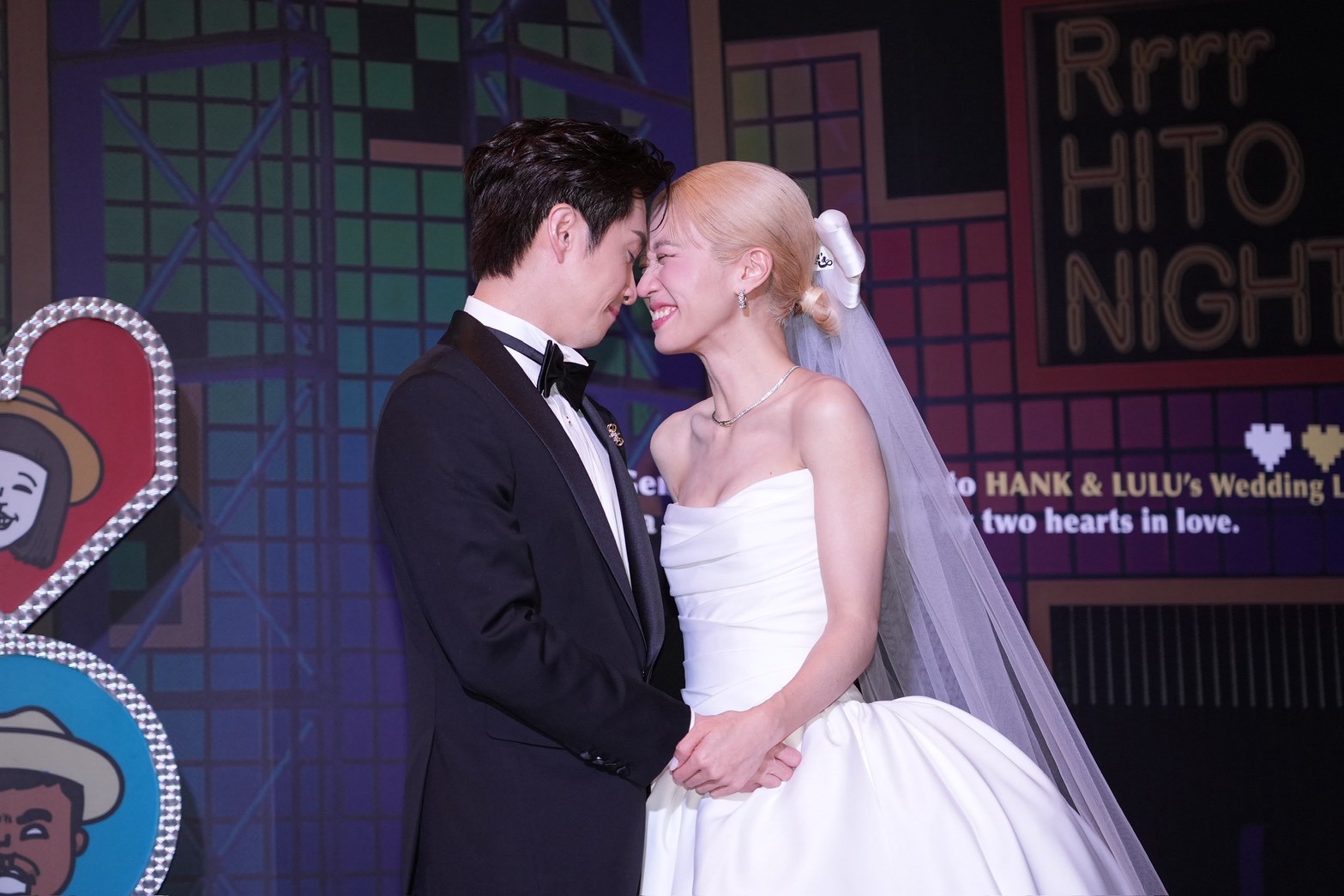 陳漢典（左）和LULU辦婚禮。（圖／記者許方正攝）