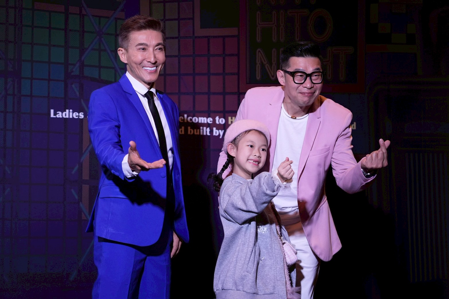 潘若迪(左)和帶女兒的馬力歐。(圖/記者許方正攝)