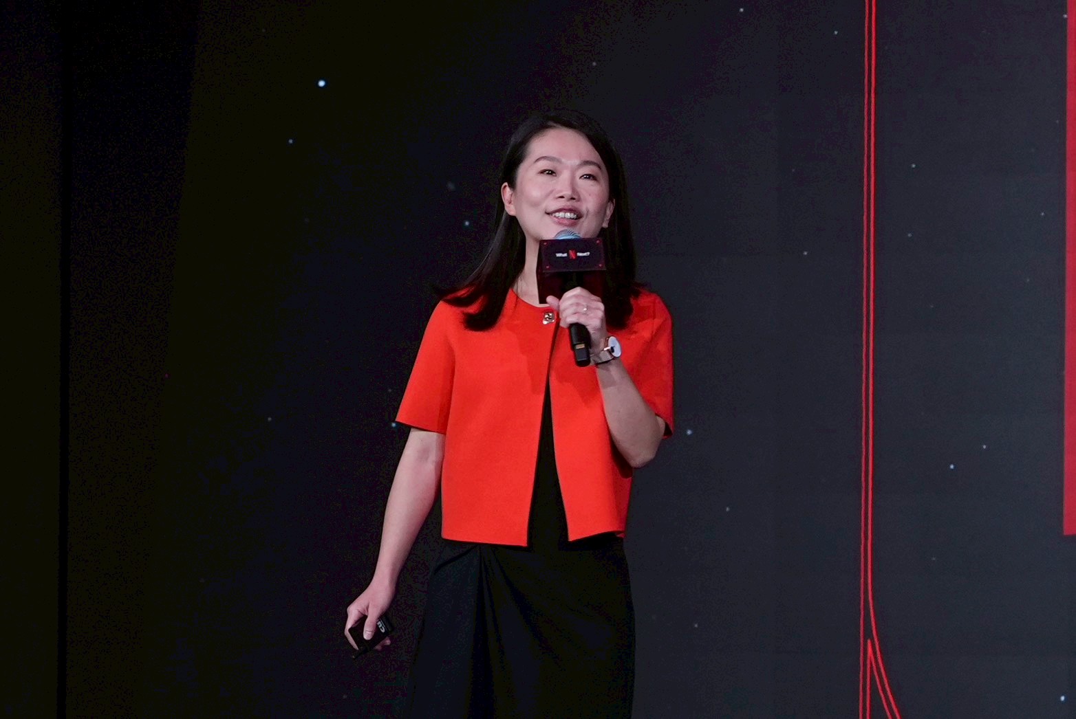 Netfilx華語內容總監黃怡玫Maya分享今年華語片單及全新佈局。（圖／記者許方正攝）