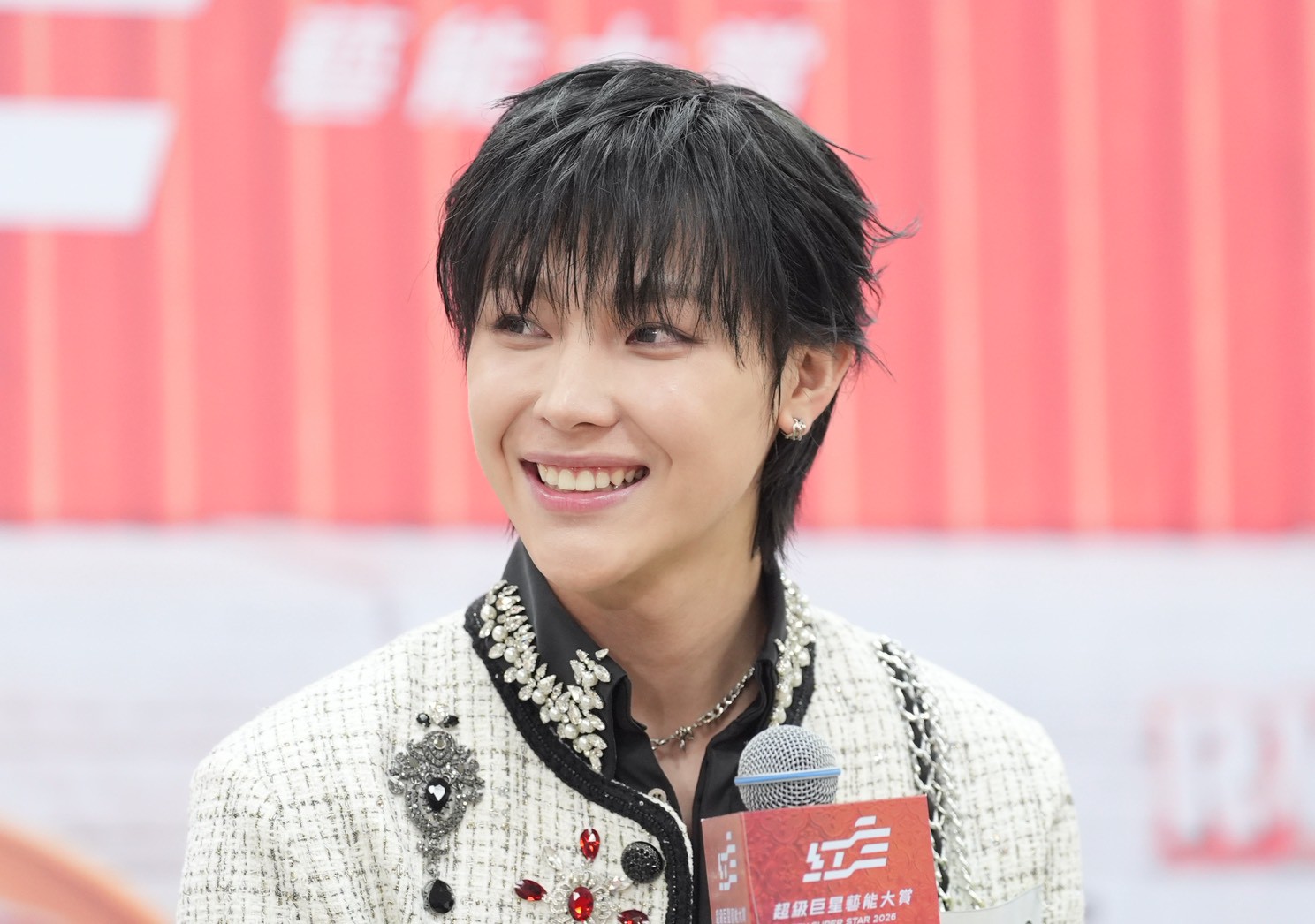 &TEAM來台參加台視《紅白》演出，台灣成員王奕翔回到家鄉演出直呼開心。（圖／陳明中攝）