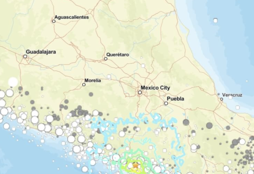 墨西哥地震。（圖／美國地質調查所網頁）