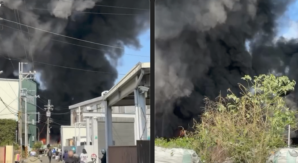 台南永康工廠大火。（圖／台南式Threads）