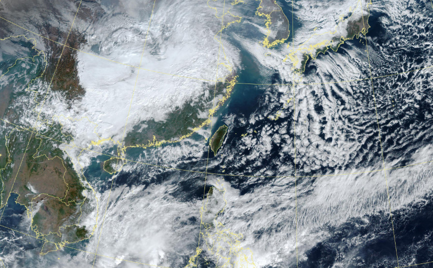 今強烈大陸冷氣團減弱，白天氣溫回升。（圖／中央氣象署）