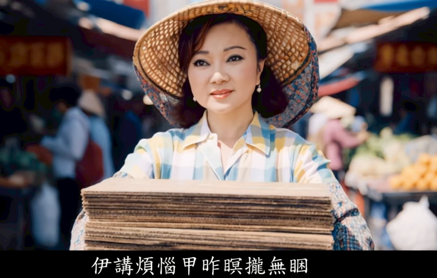 白冰冰以《春天後母心》畫面，加上AI技術拍攝〈阿母哪會攏無睏〉MV。（圖／長興影視提供）