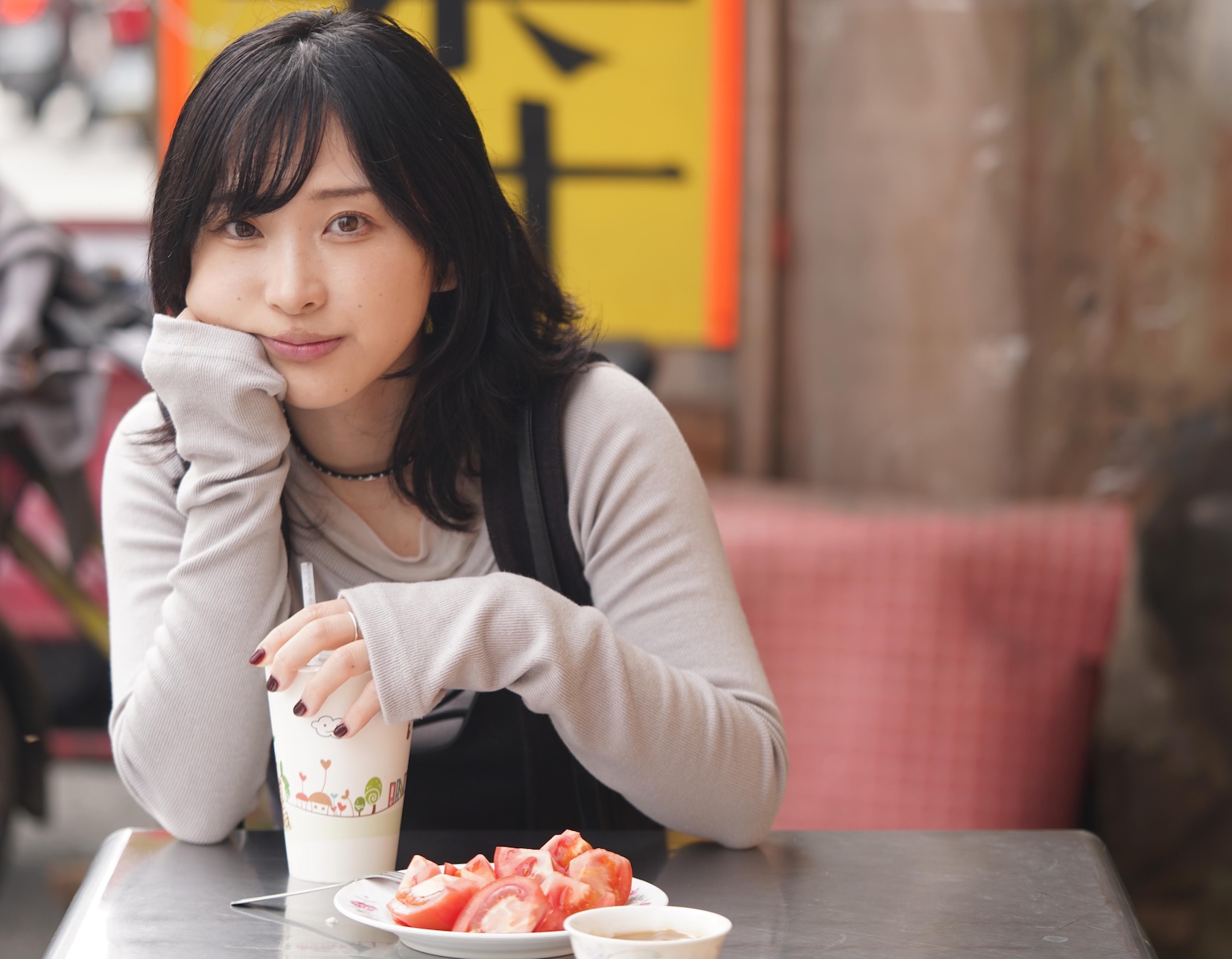 農曆年前，搖滾樂團Hakubi主唱片桐也前往嘉義。（圖／Ms.kuishinbou提供）