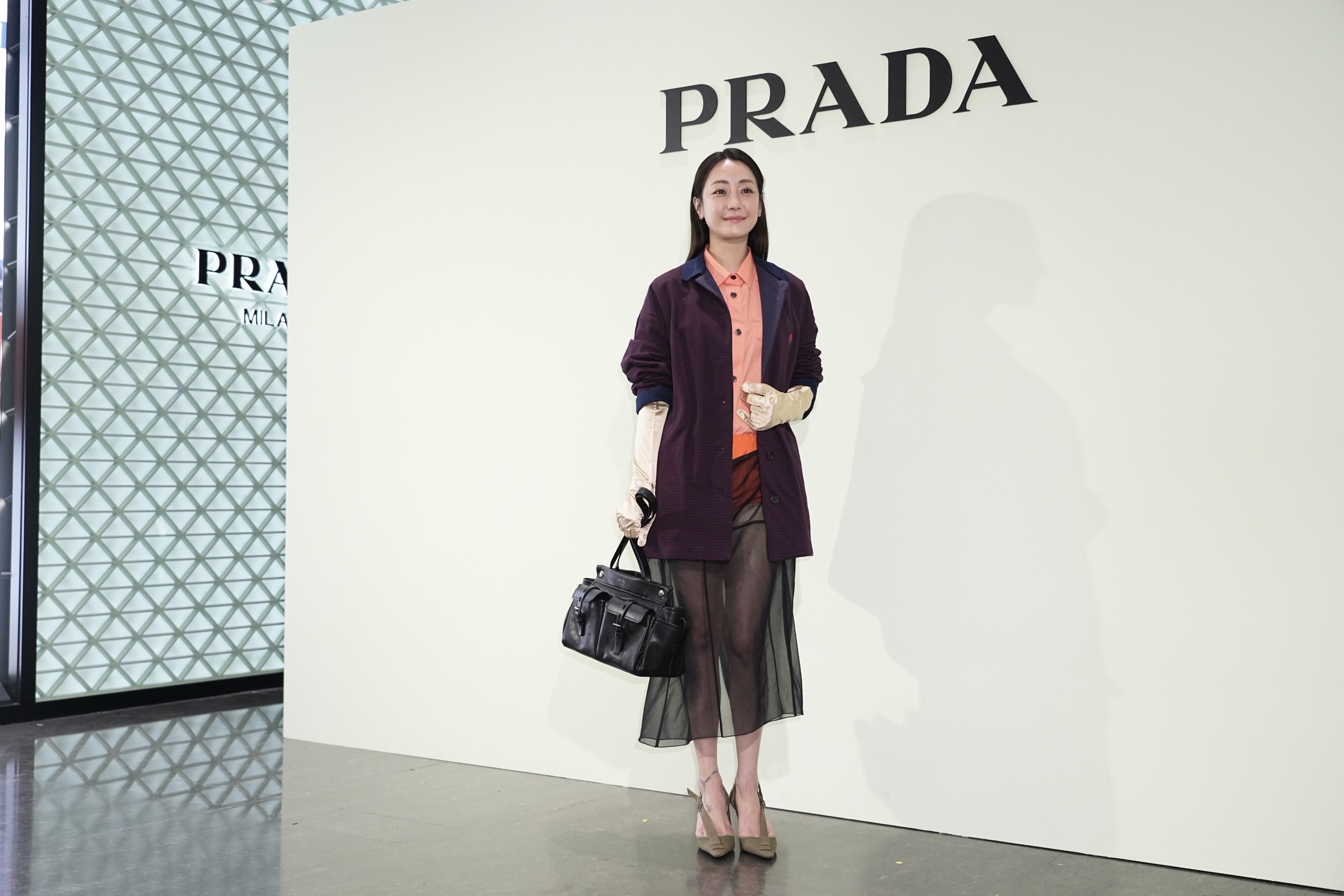 謝欣穎以薄紗長裙造型現身活動。（圖／陳明中攝）