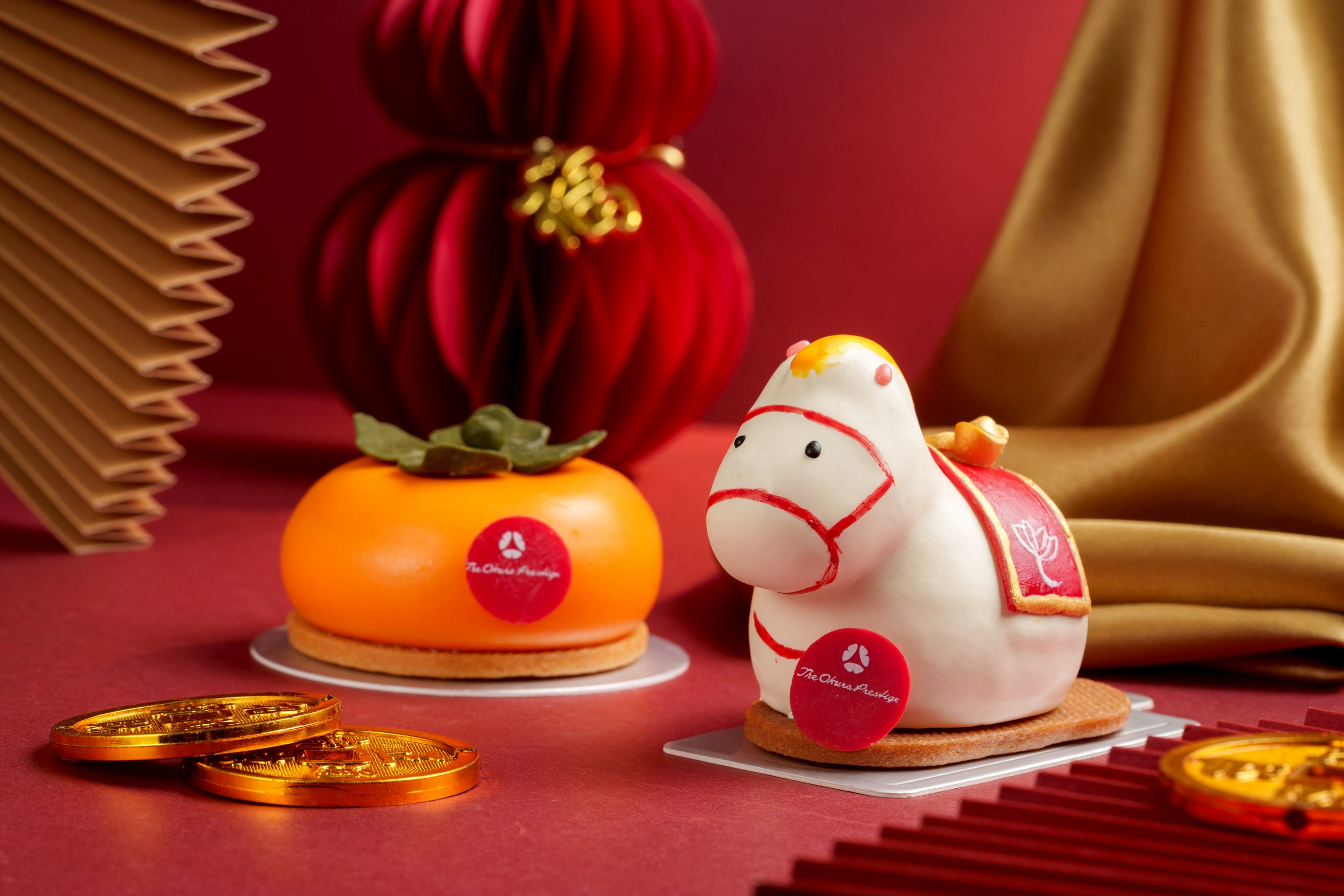 大倉久和馬年限定造型蛋糕「馬上有錢」與「柿柿如意」。（圖／大倉久和提供）