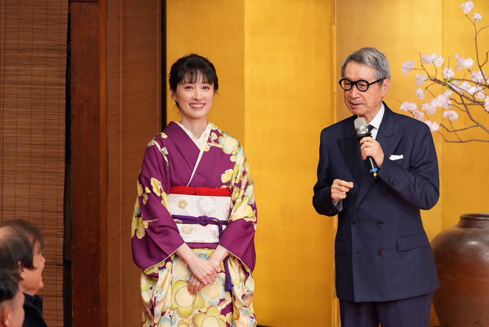 田中千繪跟爸爸田中東尼出席「十二單衣（衣紋道）」推廣活動。（圖／記者陳明中攝）