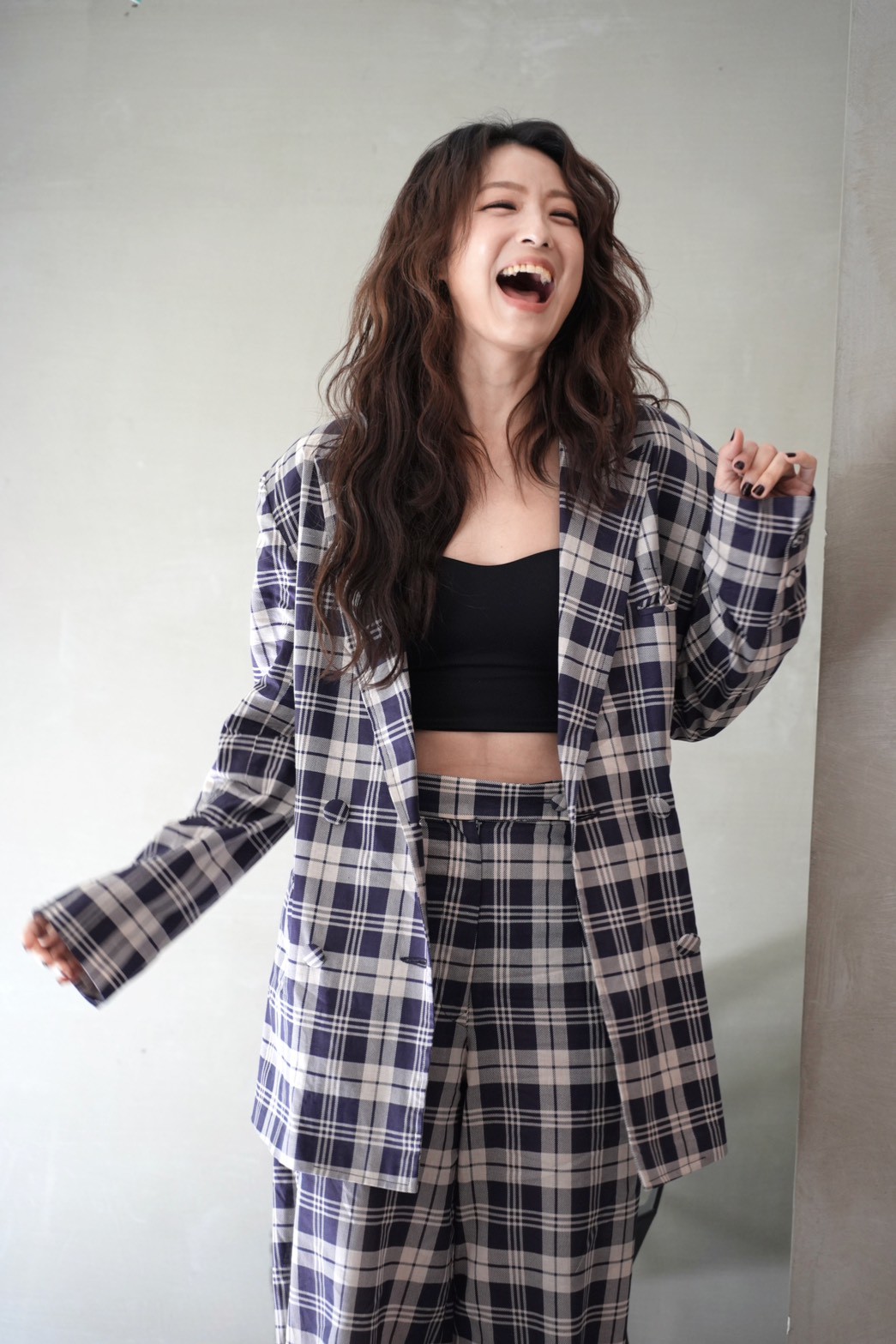 賴雅妍開懷大笑，依舊很美。（圖／記者陳明中攝）