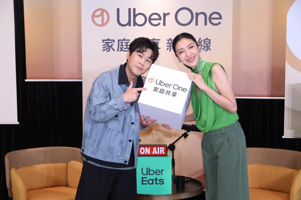 楊謹華、黃迪揚出席外送平台記者會。（圖／Uber Eats提供）