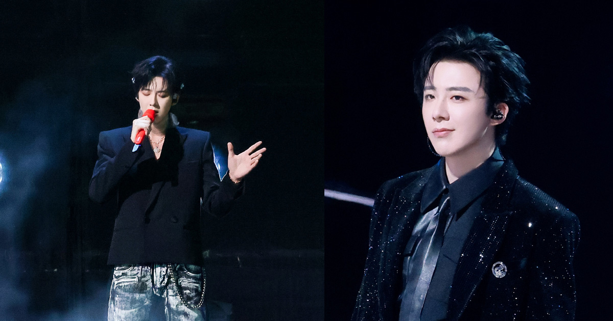 劉宇寧開唱遭彩帶狂襲。（圖／翻攝微博）