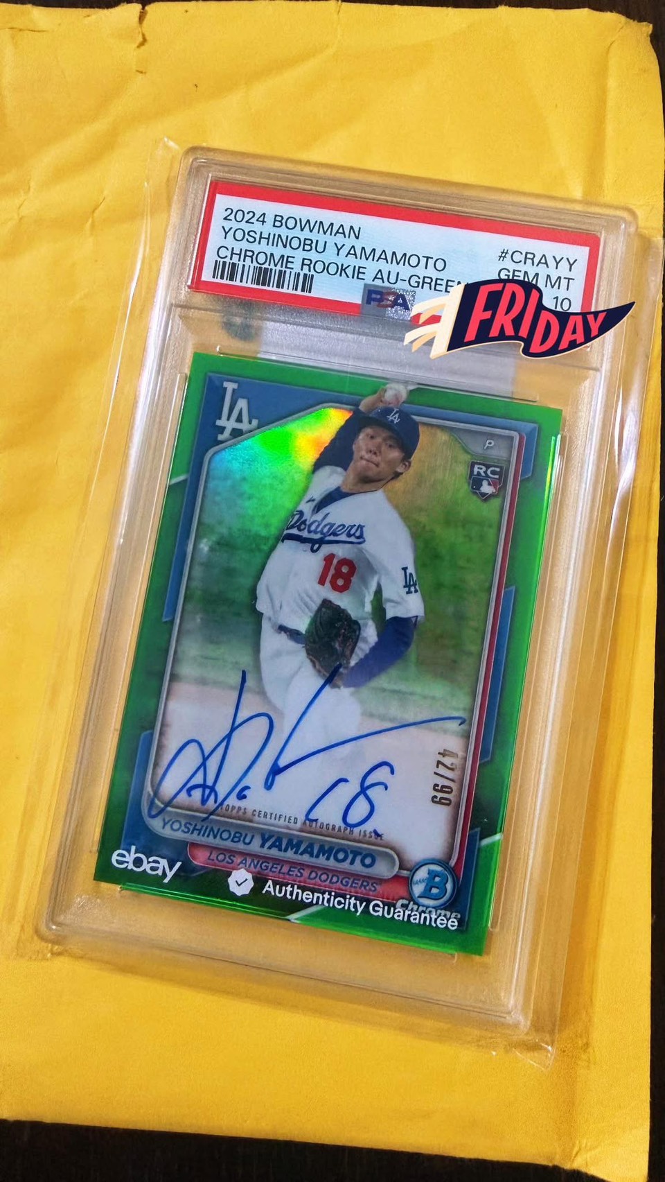 楊皓崴收藏的山本由伸球員卡。（圖／爾傑娛樂提供）