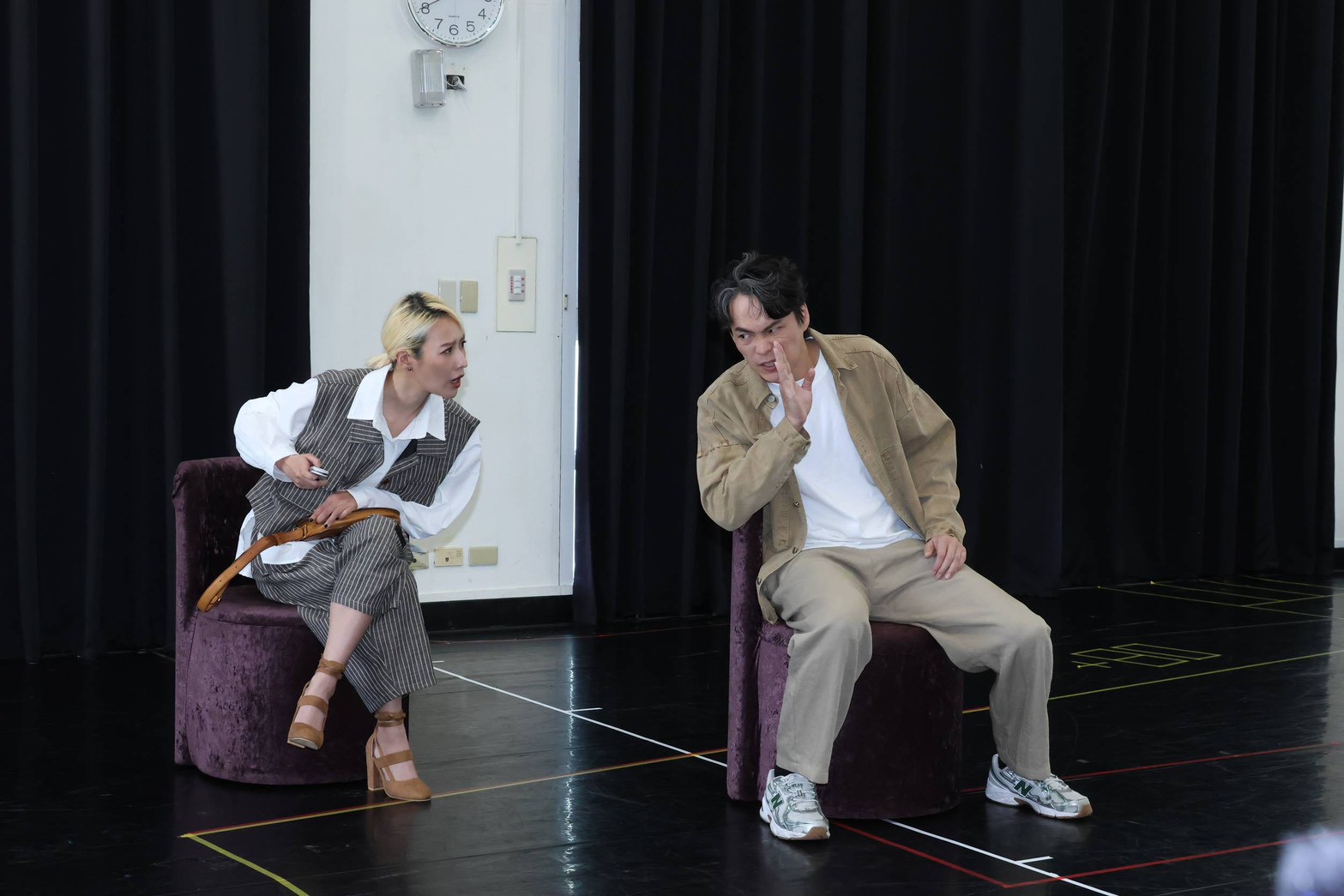 方宥心與黃鐙輝記者會現場帶來音樂劇精彩的彩排。（圖／娛樂中心）