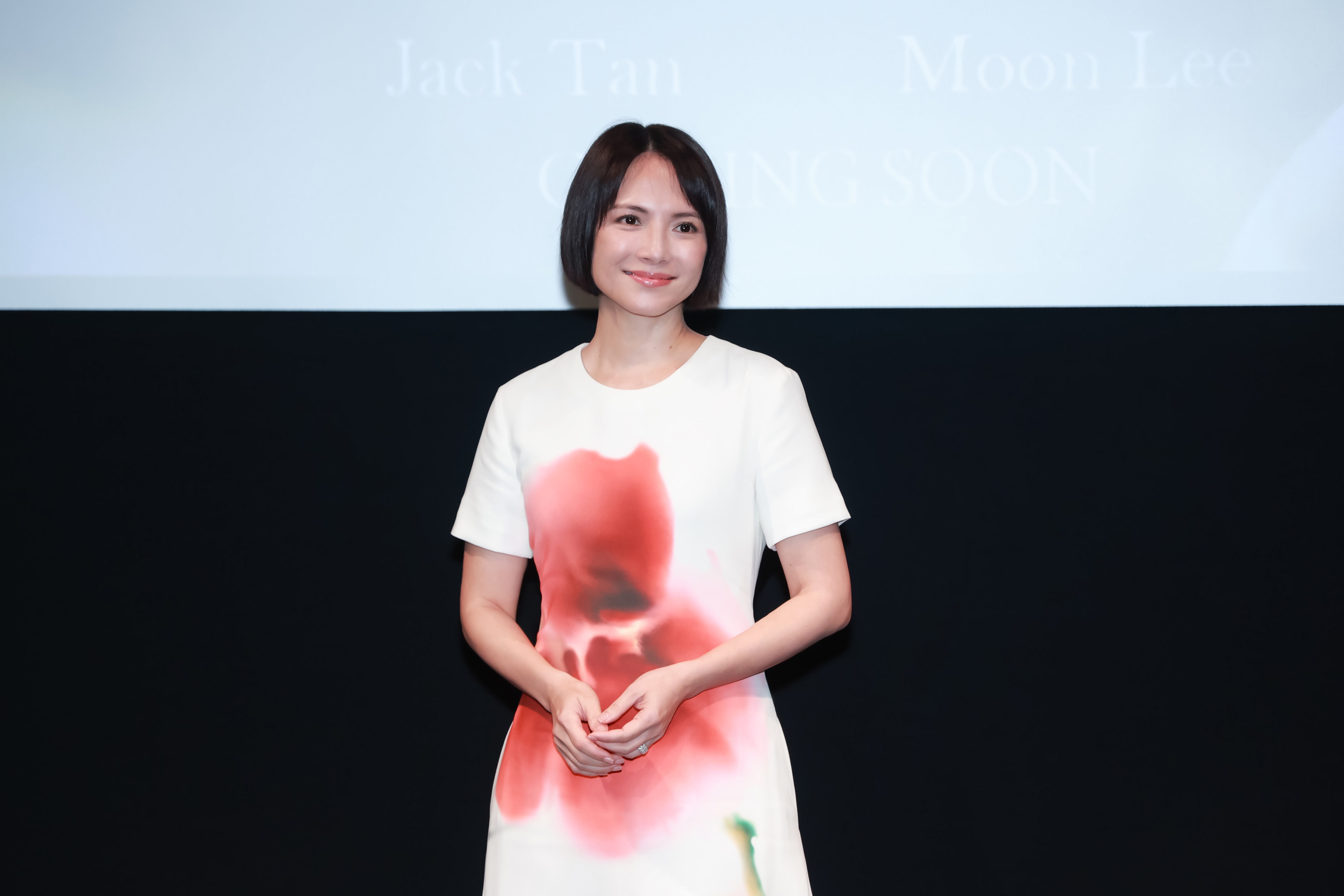 李心潔出席監製新片《黑潮》在香港國際影視展（FILMART）舉辦的全球首場記者會。（圖／甲上娛樂提供）