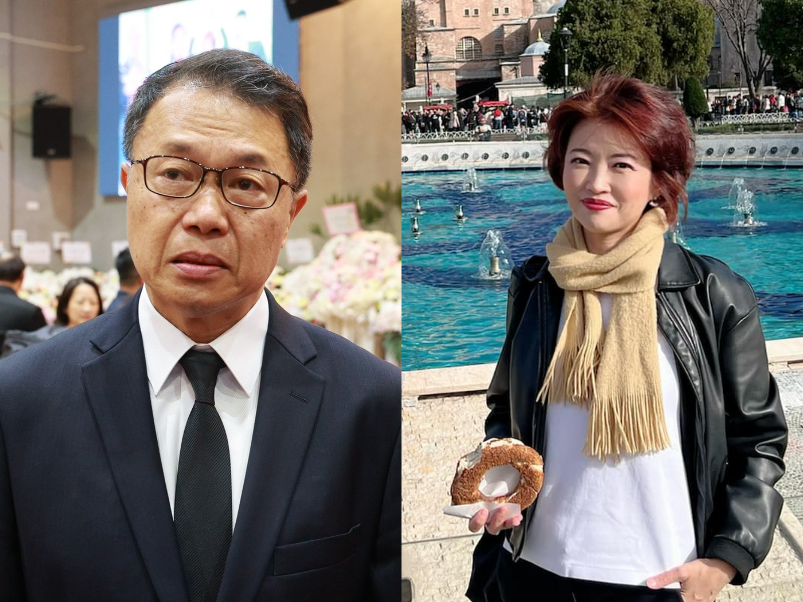 梅聖旻（左圖）送別摯愛吳中純（右圖）。（圖／記者陳明中攝、翻設吳中純臉書）