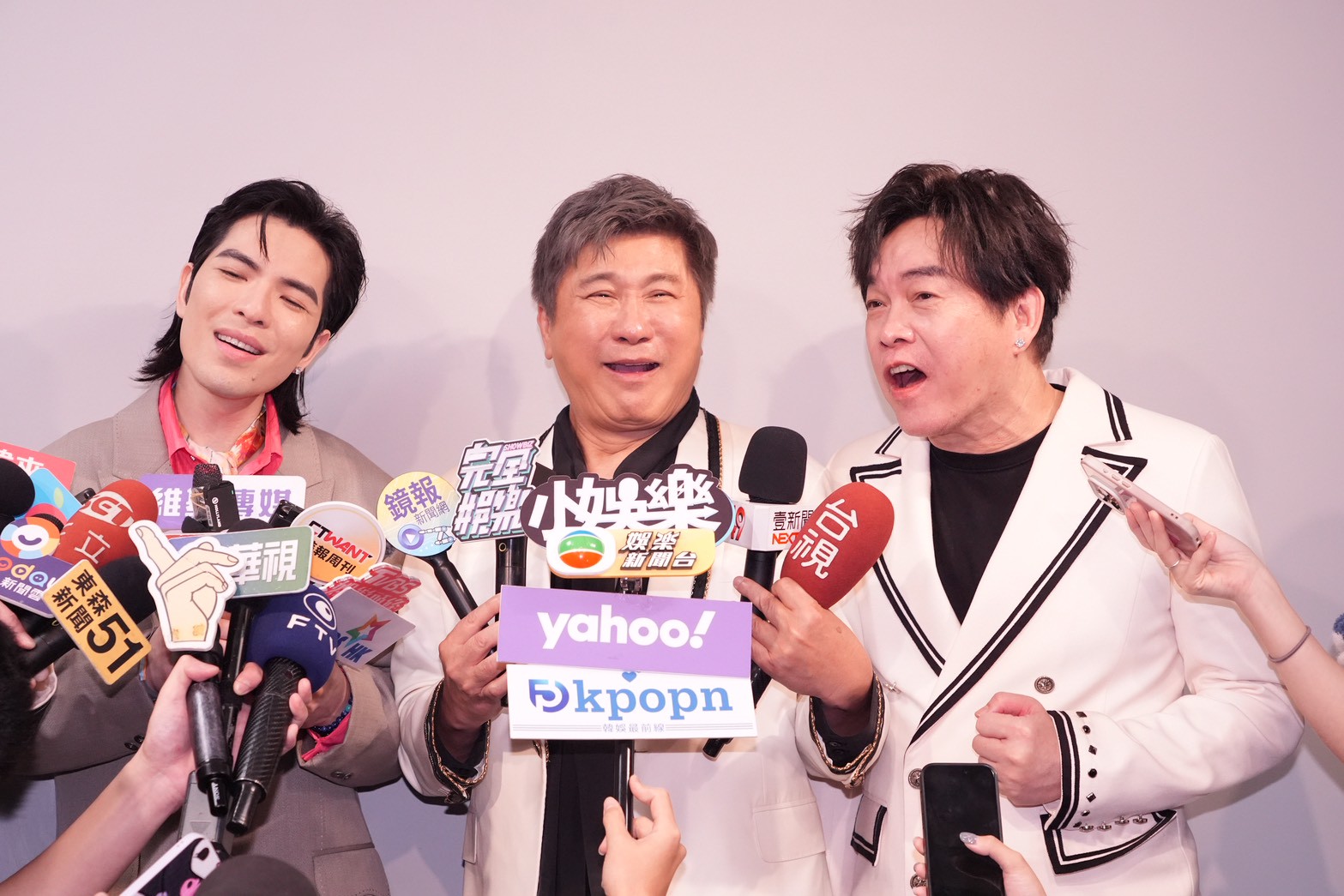 蕭敬騰(左起)遇到胡瓜、康康就壞掉了,很搞笑。(圖/記者許方正攝)