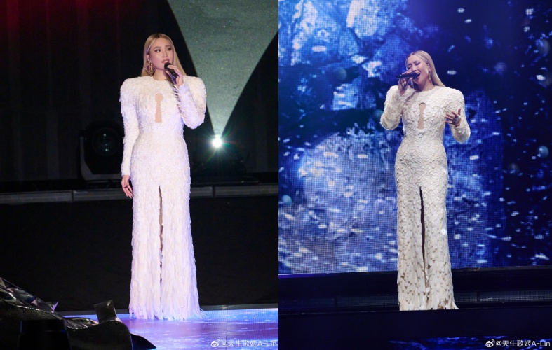 A-Lin昨天在上海舉辦演唱會，再創名場面。（圖／翻攝自微博）