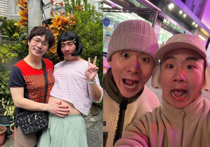 阿翰與龍鬚糖小哥合作拍影片。（圖／翻攝自阿翰po影片臉書）