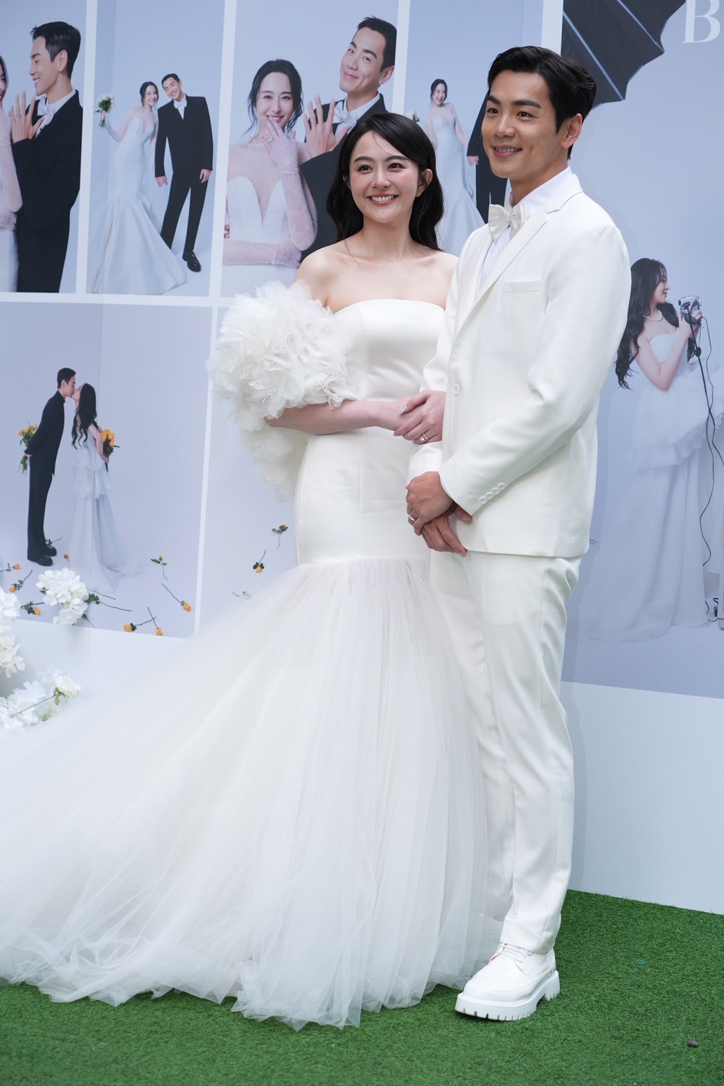 小倆口今年1月30日完成結婚登記,選在今天補辦婚宴,細節都自己搞定。(圖/記者許方正攝)