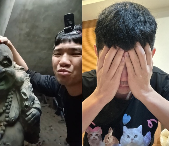 晚安小雞昨天重啟直播探險,但結束後立刻被警察帶回派出所。(圖/翻攝自晚安小雞臉書)