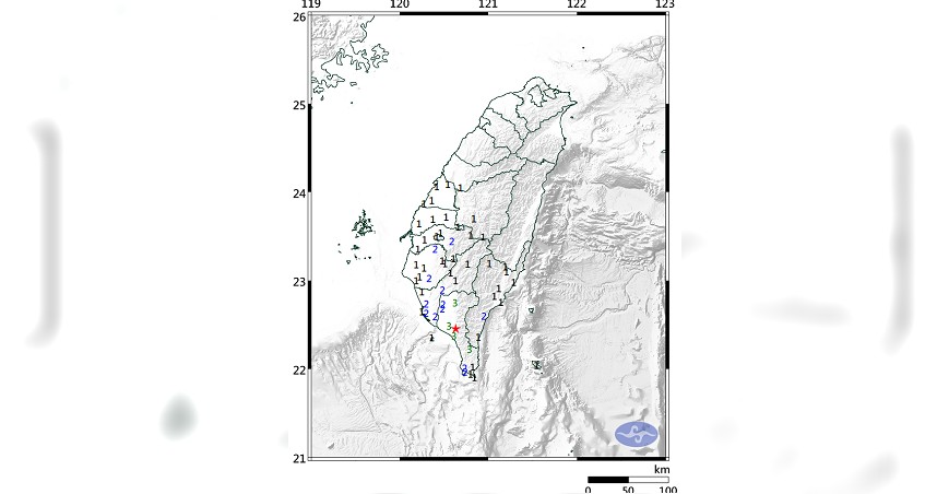 上午11時12分發生芮氏規模4.7地震。（圖／中央氣象署）