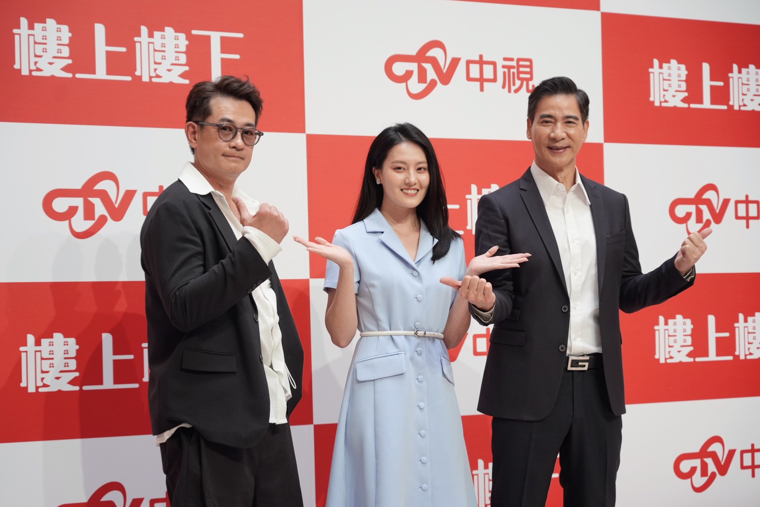 演員柯叔元(左起)、顏曉筠、翁家明主演八點檔《樓上樓下》。（圖／記者陳明中攝）