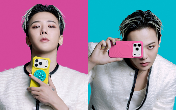 G-DRAGON 透過波紋手機殼與磁吸配件的撞色搭配，混搭出更具本人的個人魅力造型風格。（圖／CASETiFY提供）
