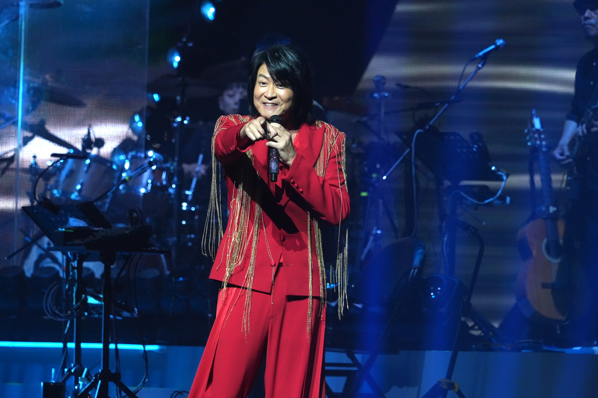 游鴻明讓粉絲很多次高潮尖叫。(圖/記者陳明中攝)