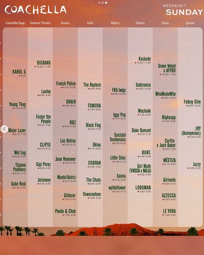 Coachella音樂節登場。（圖／翻攝IG）