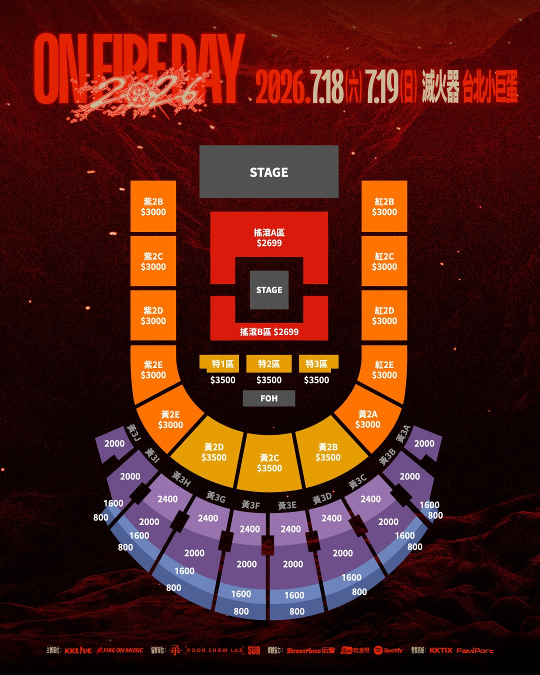 滅火器演唱會票價表。(圖/火氣音樂提供)